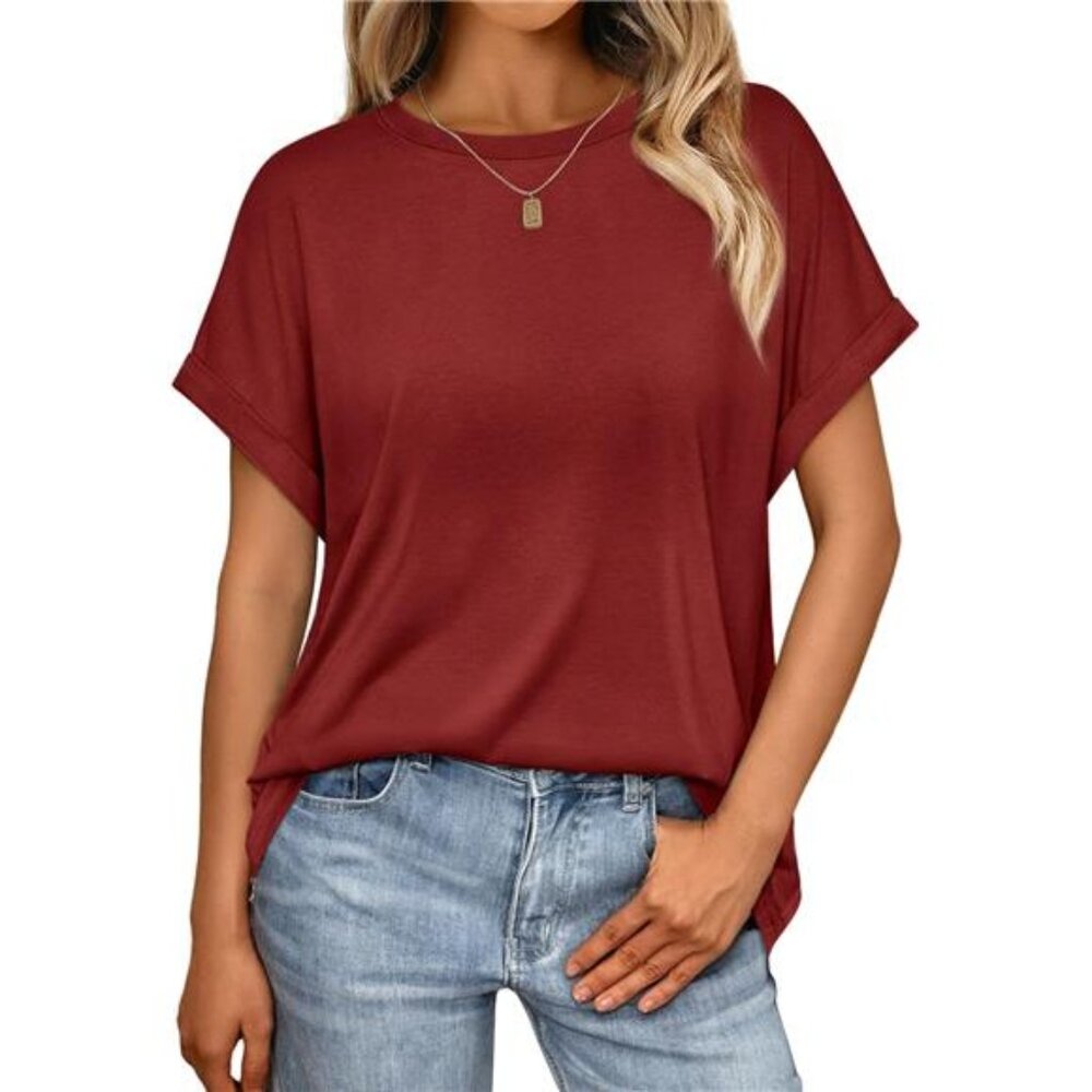 Womens Summer Tops Outfits Spring Casual Dressy T Shirts Workout Red